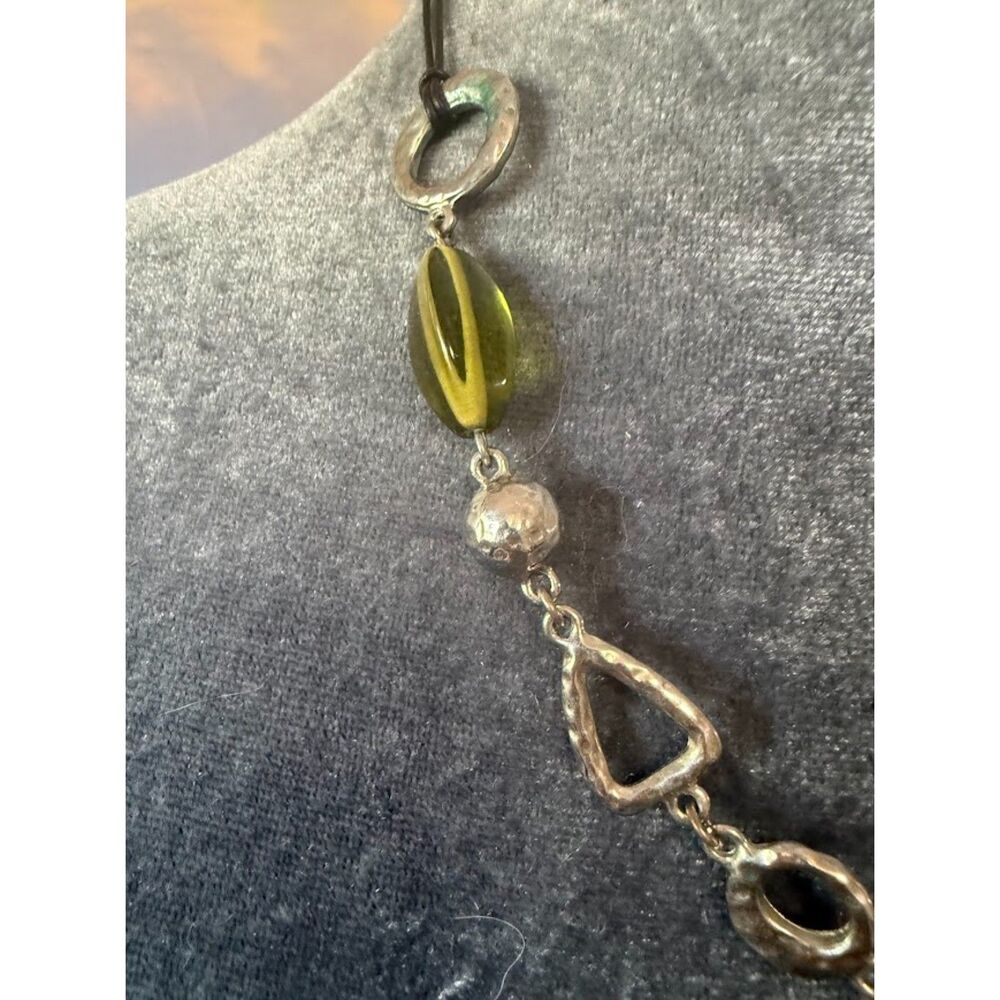 Retired Lia Sophia Necklace/Choker Silver Sea foam Bead - Picture 2 of 5